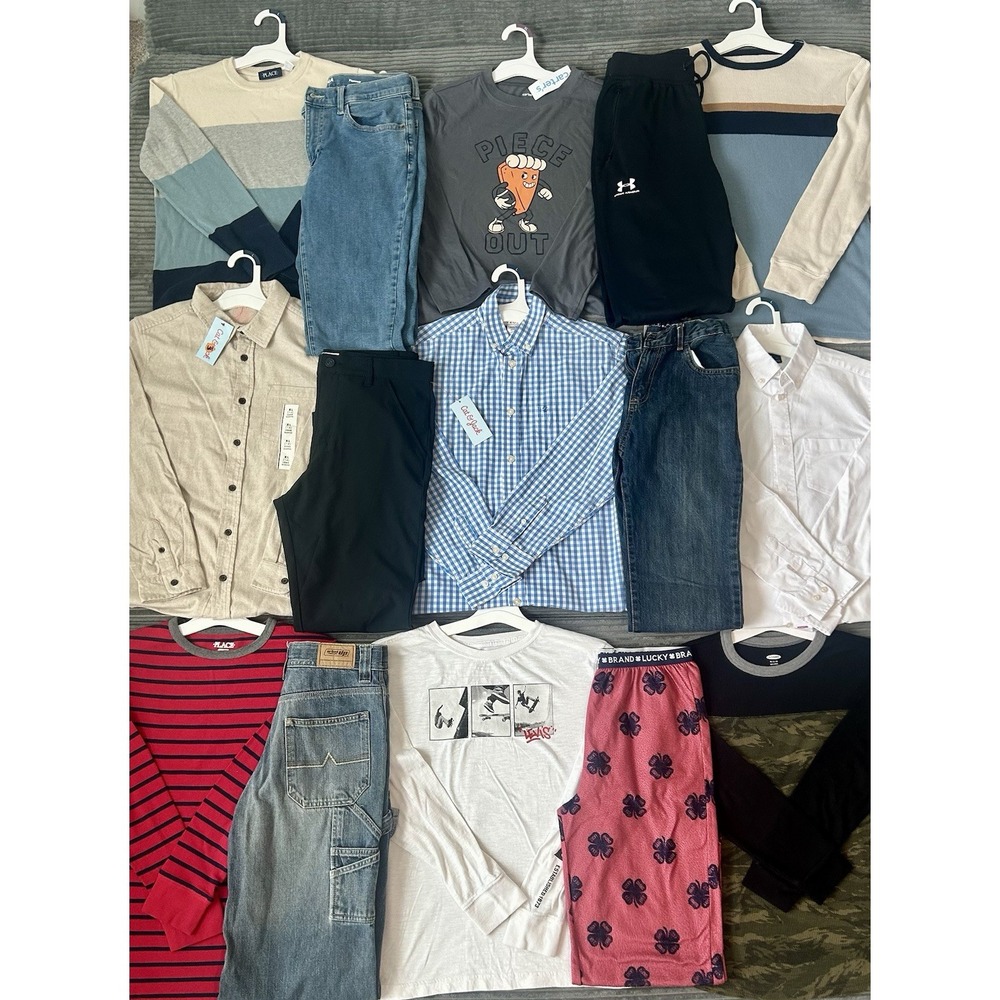 Huge Lot Boys Size 14 16 18 Clothes NEW &EUC Tommy H Jeans Shirts Winter Levis